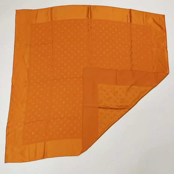 LV ORANGE SILK SCARF MONOGRAM - Picture 1 of 7